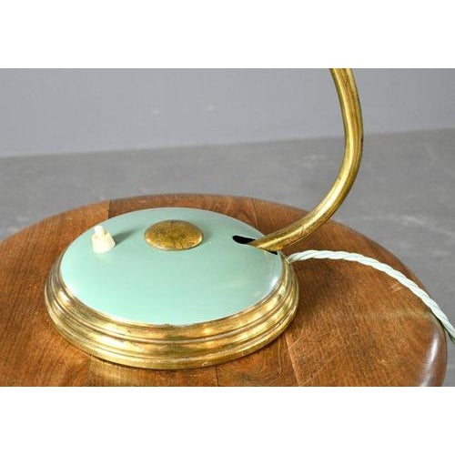Green and Brass Table Lamp by Helo, 1950s For Sale - Image 9 of 11