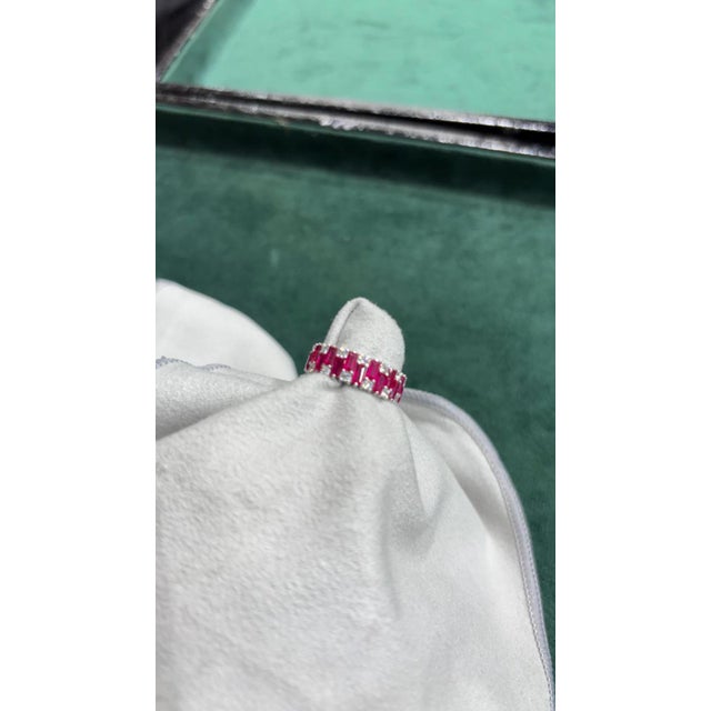 Natural 18k Gold Ruby Halo Ring With 0.39ct Diamonds, Size 6 For Sale - Image 4 of 6