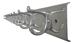 Long Aluminum Wall Coat Rack with 16 Double Hooks, 1960s