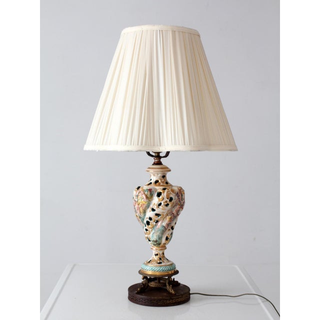 Vintage Capodimonte Style Hollywood Regency Lamp For Sale - Image 10 of 12