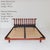 Description Double bed with bed frame and cylindrical legs upholstered in Bulgarian red leather. The headboard consists of...
