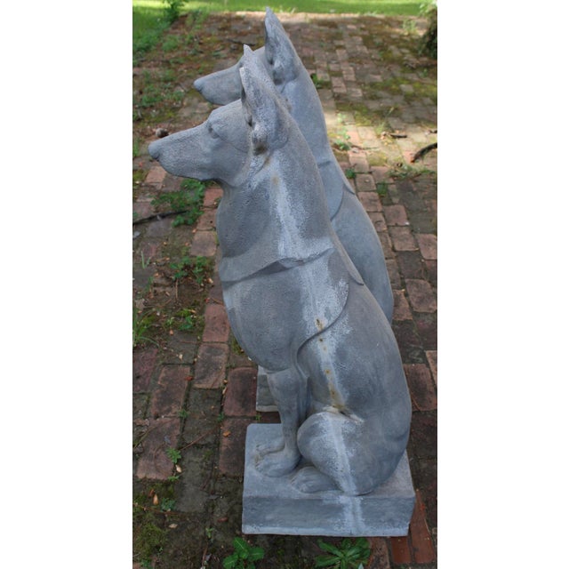 Gray Large Pair of Pharaoh/Ibizan Hound Garden Statues by Pennoyer Newman For Sale - Image 8 of 16