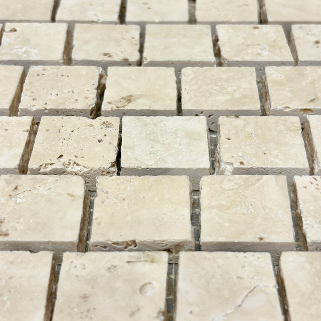 Mediterranean Angers Travertine Polished Broken Tessere Mosaic For Sale - Image 3 of 4