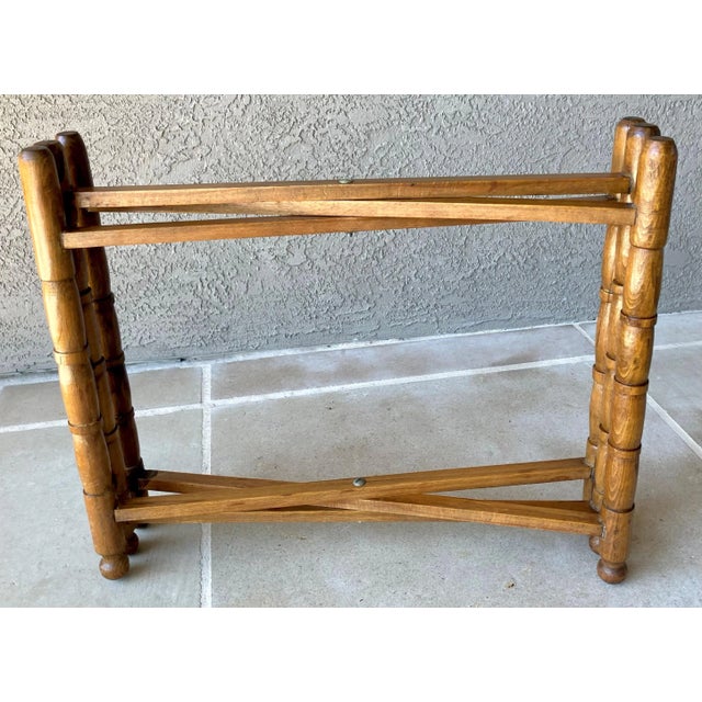 Mid 20th-Century Persian Qajar-Inspired Design Brass Chased & Repoussé Charger Tray Top Accent or Coffee Table For Sale - Image 11 of 17