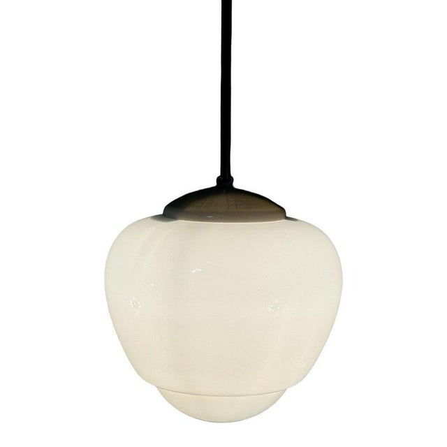 Vintage MCM Pendant Light in Milk White Glass from Pegasam Spain For Sale - Image 5 of 9