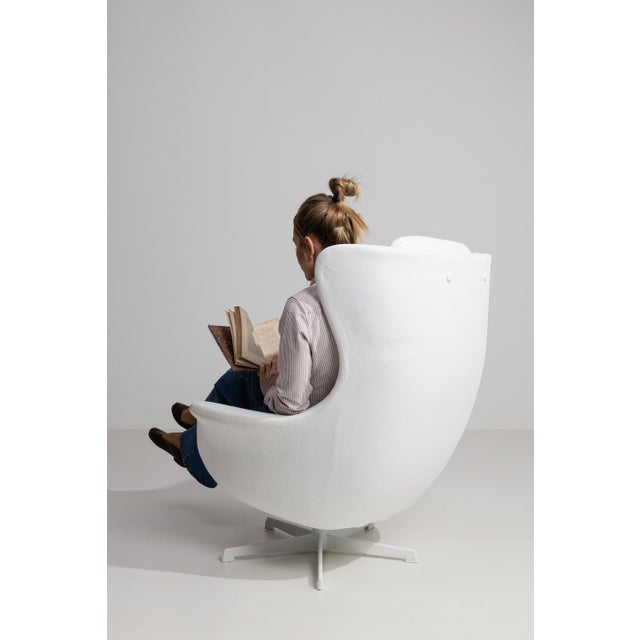 20th Century Czech Kelo Swivel Armchair White Cream For Sale - Image 13 of 15