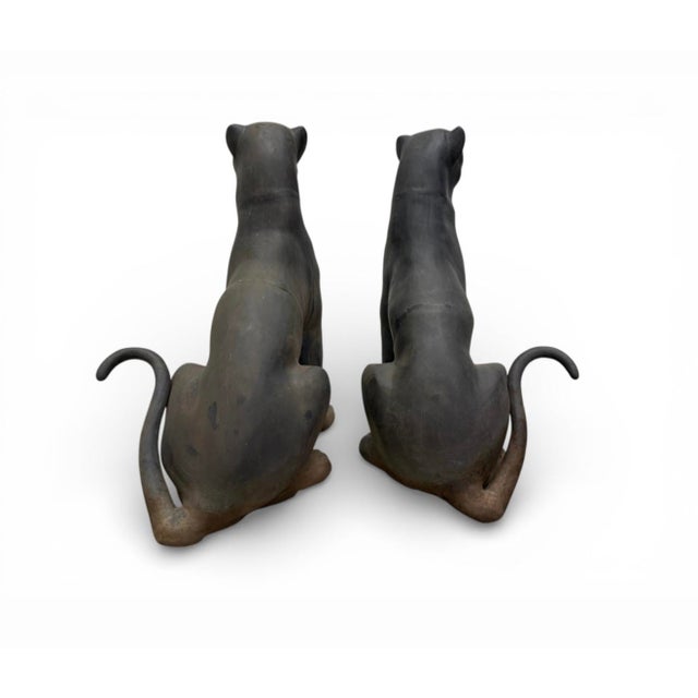 Art Deco A Vintage Pair of Sculptures of Panthers For Sale - Image 3 of 11