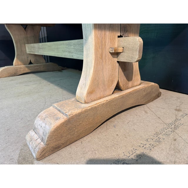French Bleaching Oak Farmhouse Dining Table, 1925 For Sale - Image 12 of 18