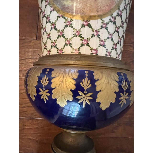 Late 19th Century Sevres Style Porcelain Urn For Sale - Image 4 of 6