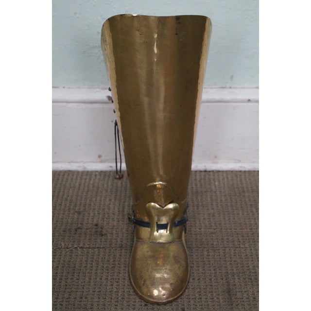 English Brass Boot Umbrella Cane Stand Chairish