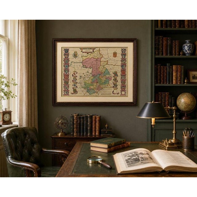 17th Century Antique Map of Cambridgeshire & Cambridge from Joan Blaeu, 1645 For Sale - Image 5 of 13