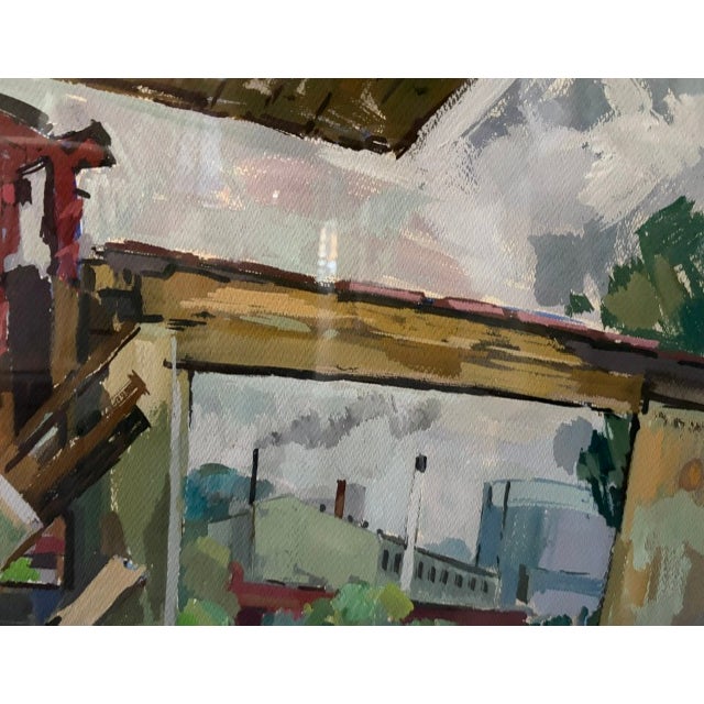 Mid Century Karl Sherman Gouache Painting, Signed For Sale - Image 4 of 9