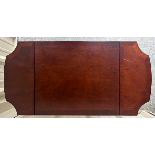 Bombay Company Mahogany Drop-Leaf One-Drawer Side Tables | Federal Style End Tables, a Pair For Sale - Image 9 of 12
