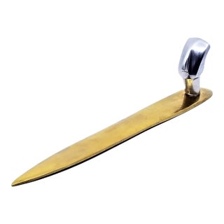 Vintage Cycladic Brass and Aluminum Letter Opener For Sale