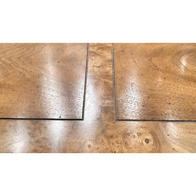 1970s Mastercraft Burlwood 9-Drawer Dresser W/ Brass Ring Pulls For Sale - Image 10 of 12