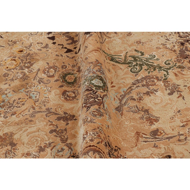 Textile Rug & Kilim’s Modern Classics Rug in Beige-Brown With Floral & Abstract Patterns For Sale - Image 7 of 8