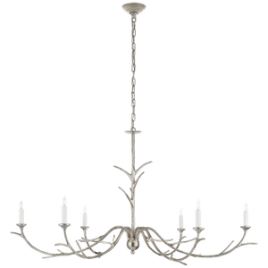 Julie Neill for Visual Comfort Signature Iberia Large Chandelier in Burnished Silver Leaf