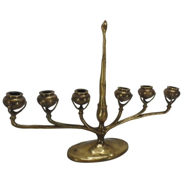 Tiffany Gilt Bronze Six-Arm Candelabra For Sale - Image 11 of 11