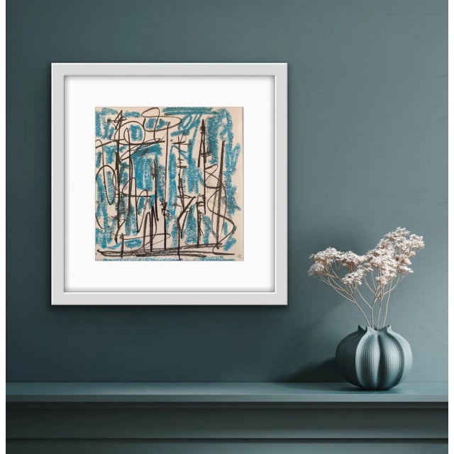 2020s Contemporary Mid Century Modern Style Pastel Drawing on Paper by Stephanie Cate For Sale - Image 5 of 6