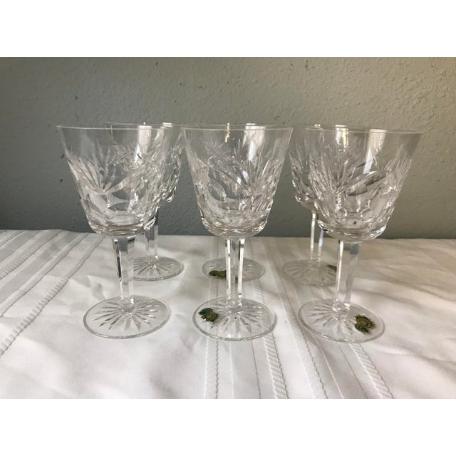 1980s Vintage Waterford Crystal "Ashling" Claret Wine Glasses Set of