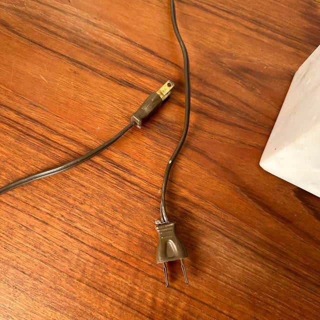 Pair of Late 20th Century Marble Column Table Lamps Gibbings Style For Sale - Image 12 of 12