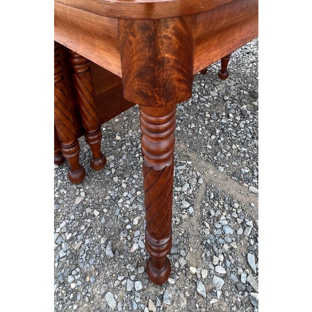 Antique Cherry Sheraton Two Part Banquet Table For Sale - Image 10 of 12