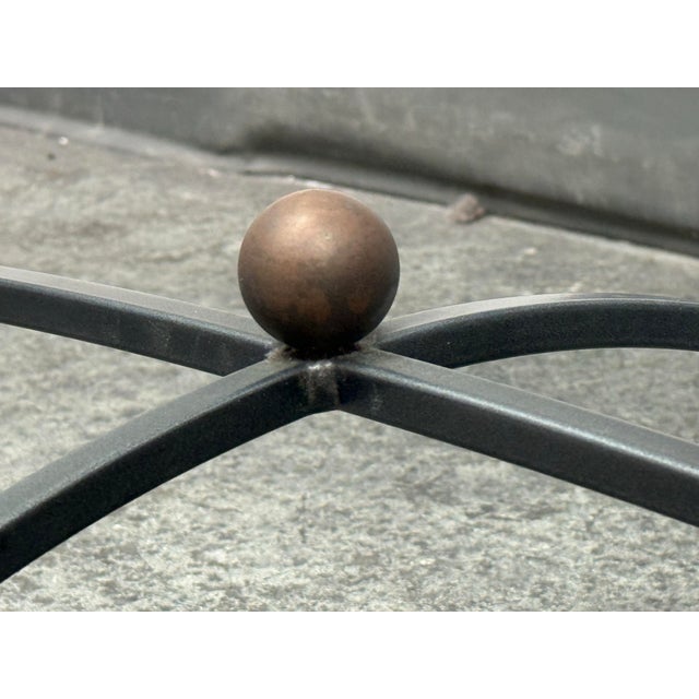 French Art Deco Style Wrought Iron Oval Glass Coffee Table For Sale - Image 12 of 12