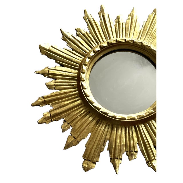 Mid-Century Italian Giltwood Sunburst Mirror, 1960s For Sale - Image 12 of 14