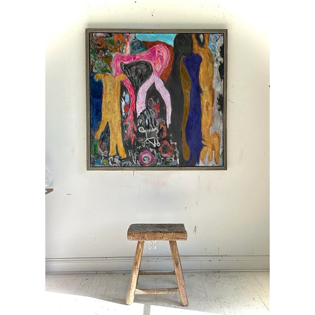 Abstract Large Framed Modern Abstract Painting For Sale - Image 3 of 11