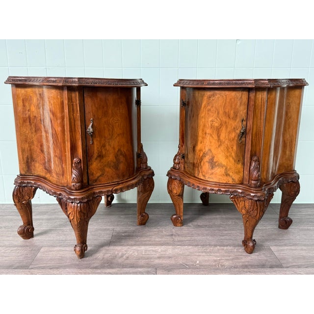 Walnut Bedside Tables, 1930s, Set of 2 For Sale - Image 18 of 18