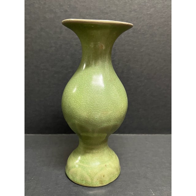 Chinese Chinese Art Celadon Porcelain Vase For Sale - Image 3 of 8