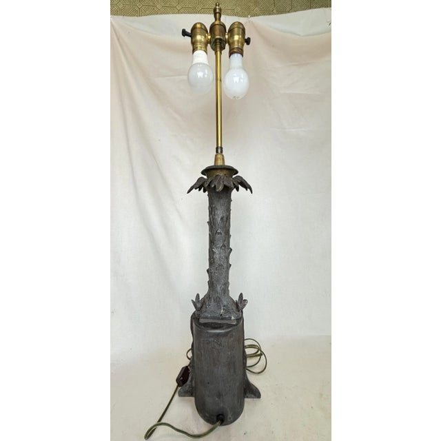Antique Cast Metal Lamp For Sale - Image 4 of 8