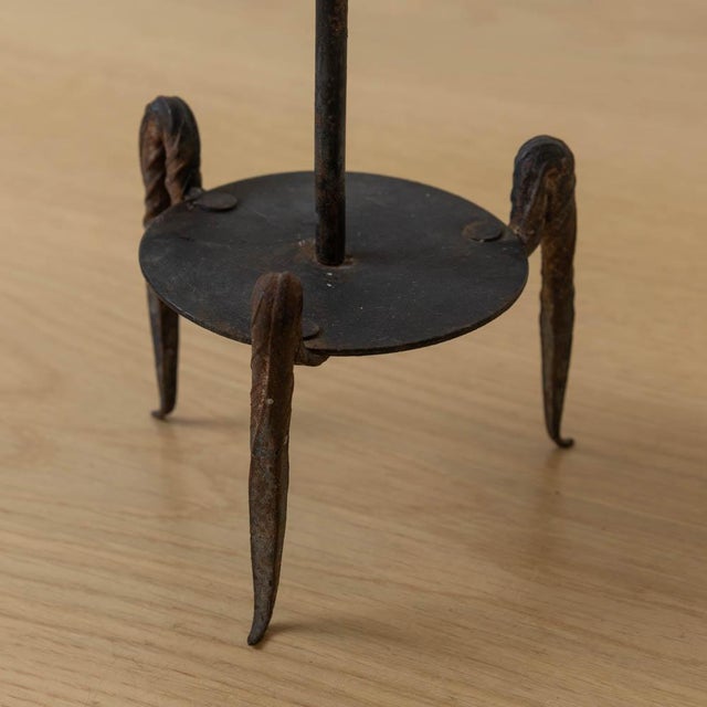 1950s Pair of French Iron Rooster Candlesticks For Sale - Image 13 of 13