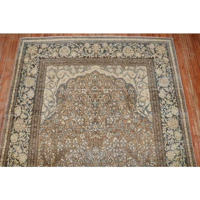 Antique Persian Isfahan Mihrab Prayer Carpet - 4'6" x 7'6" For Sale - Image 11 of 12