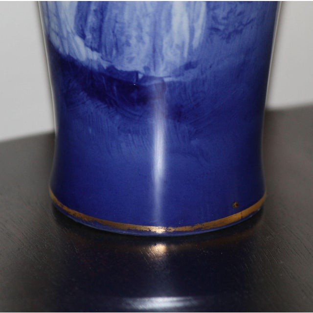 Ceramic Antique Royal Doulton "Blue Children" or "Babes in the Woods" Vase, Gilded Rim For Sale - Image 7 of 9