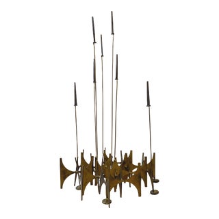 Vintage Abstract Brutalist Brass Kinetic Sculpture Attributed to William Bowie, Circa 1960s/70s For Sale