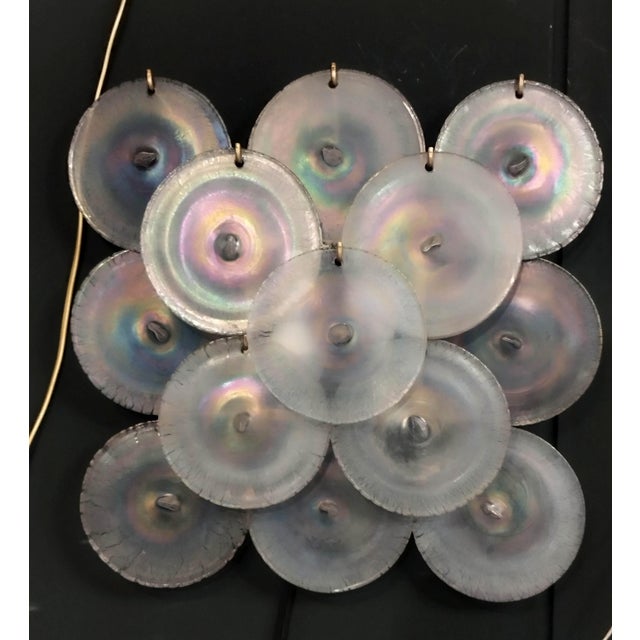 Glass Iridescent Murano Glass Wall Lamp Italy, 1970s For Sale - Image 7 of 13
