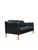 Mid-Century Modern Mid-Century Modern Black Leather Loveseat | Vintage Two Seater Sofa For Sale - Image 3 of 10