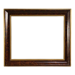 Vintage Lacquered and Gilded Wooden Frame, 1950 For Sale