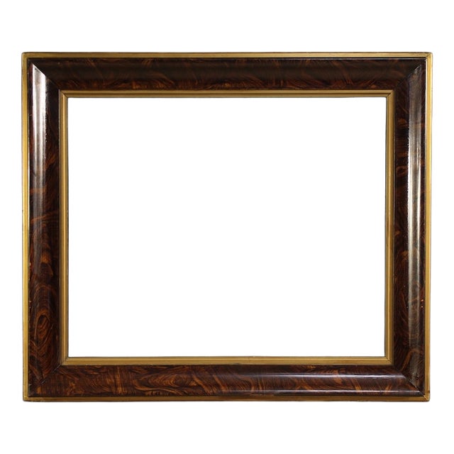 Vintage Lacquered and Gilded Wooden Frame, 1950 For Sale