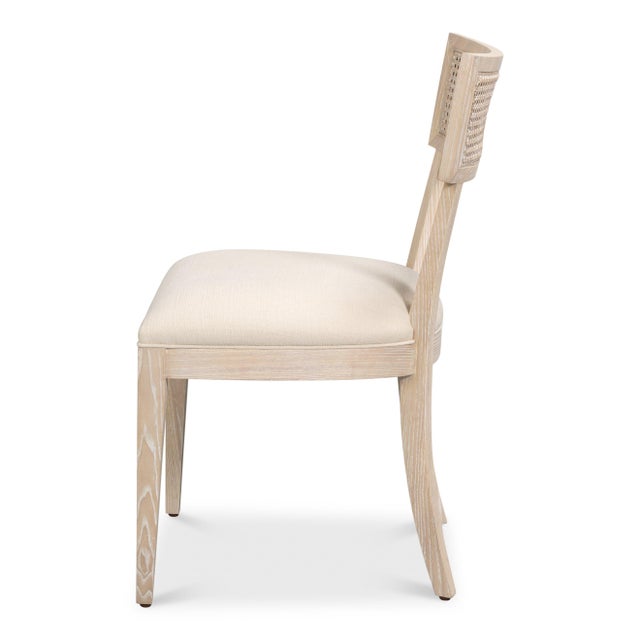 Art Deco Swedish Klismos Cane Back Dining Chairs, Bleached Oak, Sets of 2 For Sale - Image 3 of 11