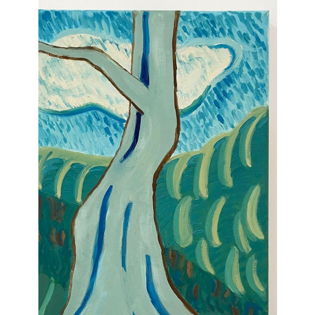 Abstract “River Cypress” Original Oil Landscape on Linen by Nancy Vignola For Sale - Image 3 of 7