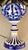 Mexican 1960’s Vintage Delft-Style Blue Hand-Painted Floral Motifs on White Porcelain Table Lamp With 5 Arms For Sale - Image 3 of 12