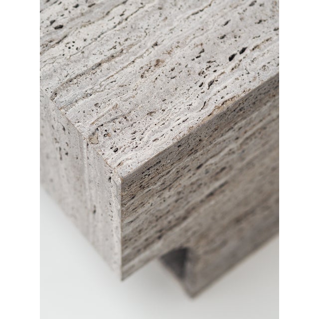 Titanium Arch 01.2 C Side Table in Travertine by Sam Goyvaerts for barh.design For Sale - Image 10 of 13