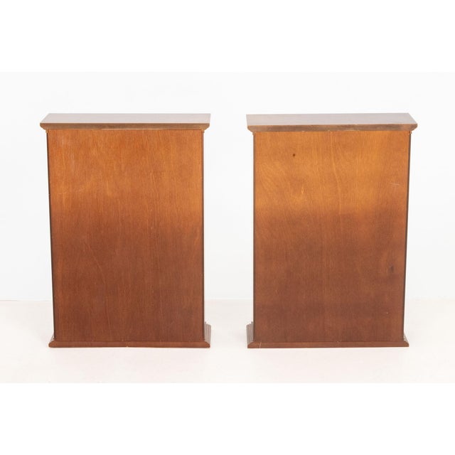 Modern Cherry Finish Pigeon Hole Bookcases, Pair For Sale In New York - Image 6 of 7