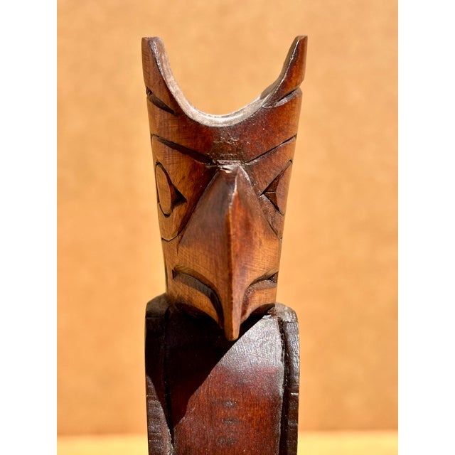 Wood Vintage Wooden Totem Kwakiutl Eagle Cedar Wood. For Sale - Image 7 of 10