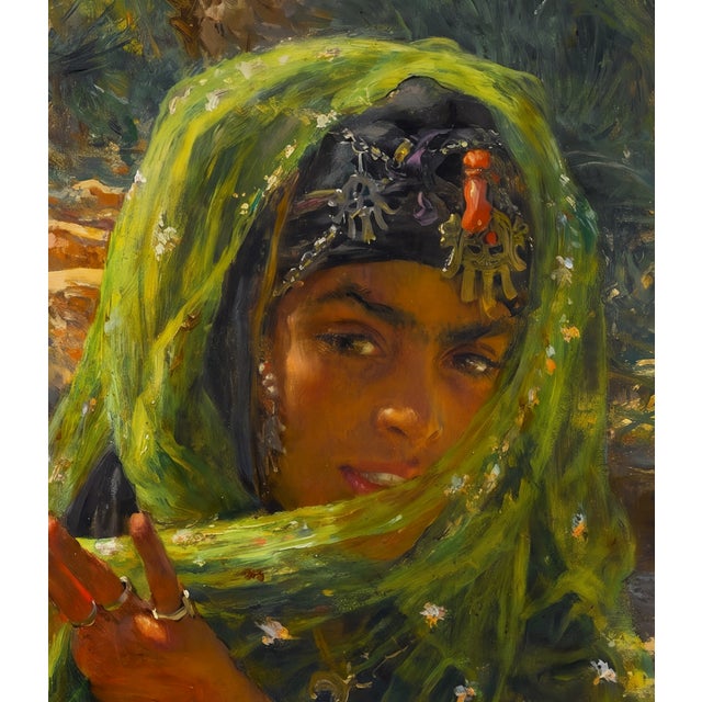 Atelier Aria Lumae Etienne Dinet 1901 Orientalist North African Bedouin Girl Fine Art Gallery Board Print 30 X 40 For Sale In San Antonio - Image 6 of 17
