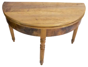19th Century Biedermeier Walnut Demi Lune Fold-Out Table