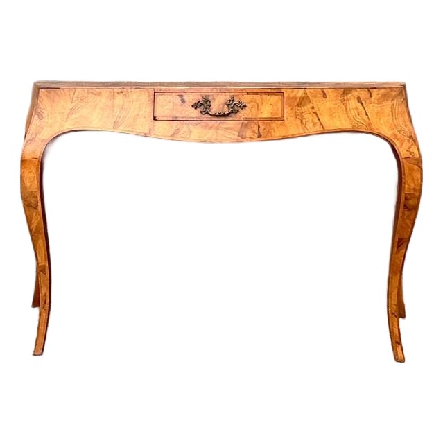 Vintage Italian Olive Burl Wood Writing Desk For Sale