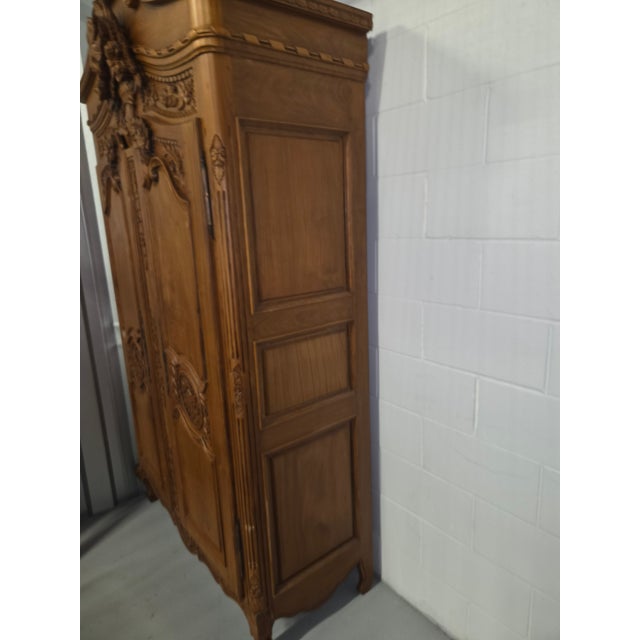 Burnt Umber 1980s French Wedding Armoire For Sale - Image 8 of 8